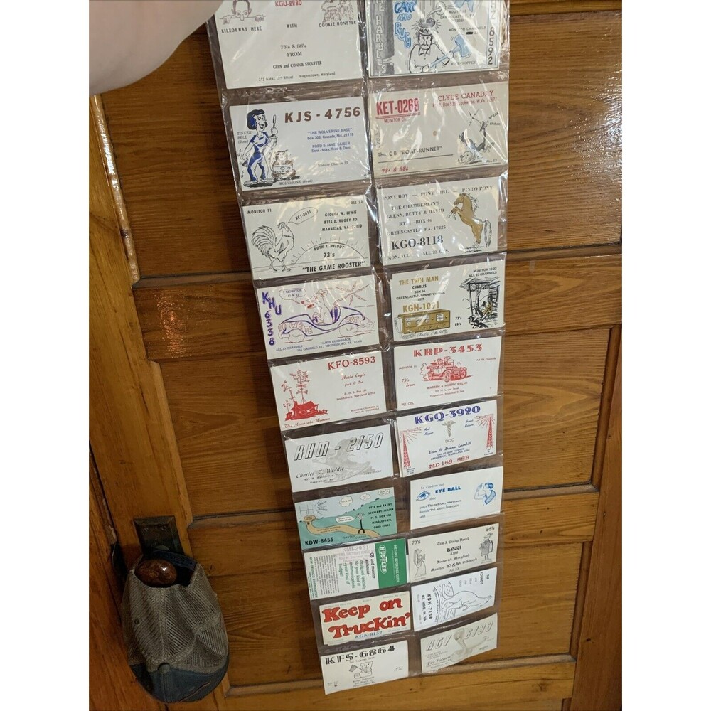Vtg 1960s CB Ham Radio Postcards MD, PA, W. VA KHU KGQ KET, 73s, 88s, 33 pc Lot